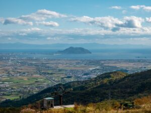 高台から見た北斗市の街並み