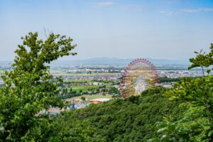 見晴台から望む岩見沢市内の街並み